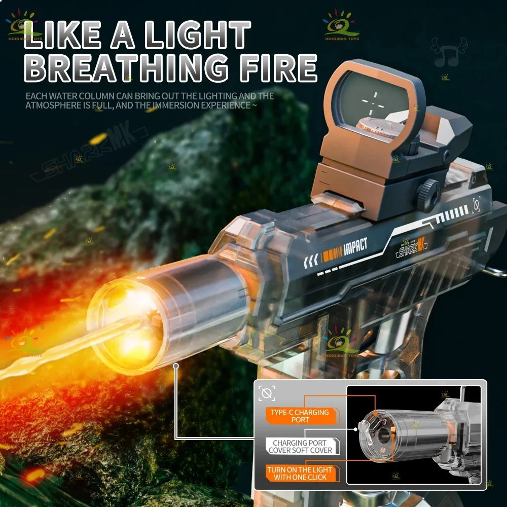 Automatische uzi waterpistool met verlichte led geluiddemper_voghion.com