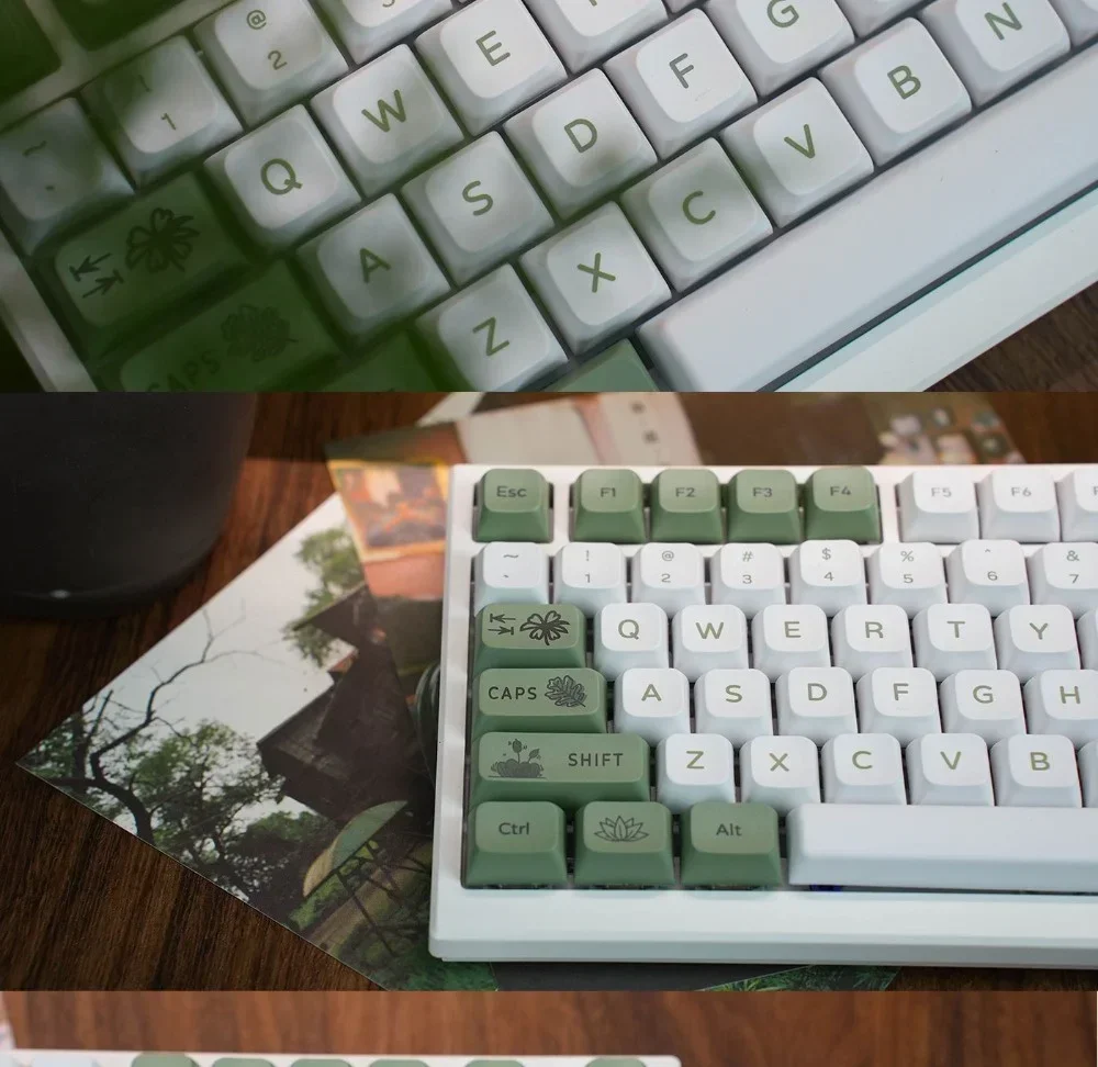 Forest Green teclado mecânico Keycaps, perfil XDA,