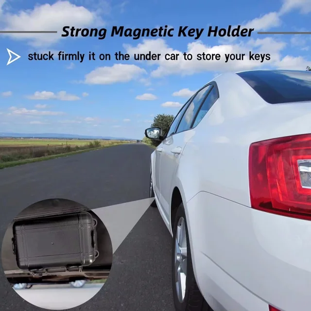 Mini Magnetic Key Holder Under Car Hide Key Box Waterproof Key Hider Rustproof Multifunctional Box for Spare Key GPS Locator 5