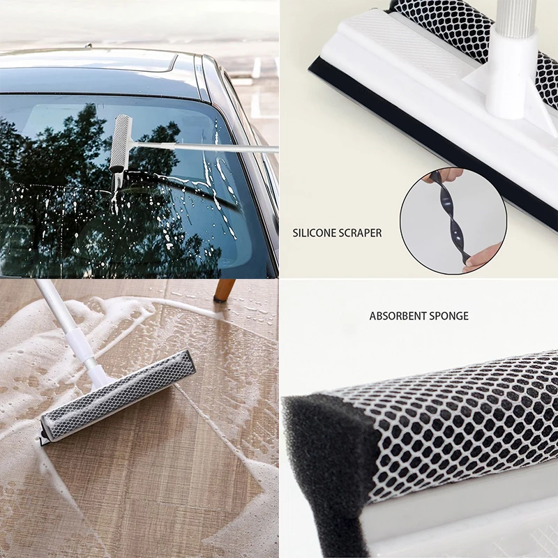 Window Cleaning Tool Glass Window Cleaning Double-Sided Window Cleaner Squeegee Bathroom Clean Scrapers Car Washing Brush Cleaner