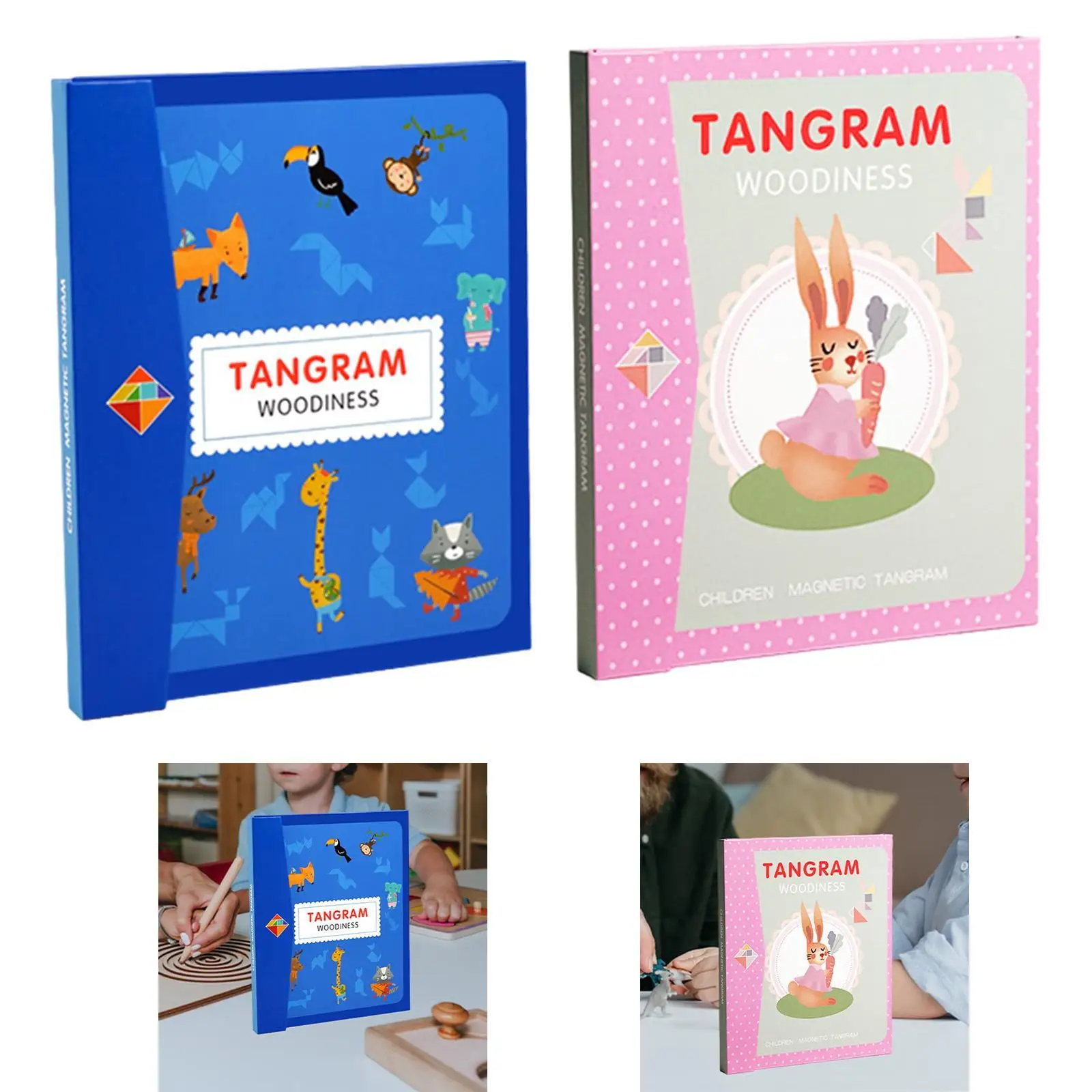 Tangram Puzzle Fun Color Perception Travel Game Shape Pattern Block for Children Kids Adults Boys Girls Preschool Birthday Gift 5