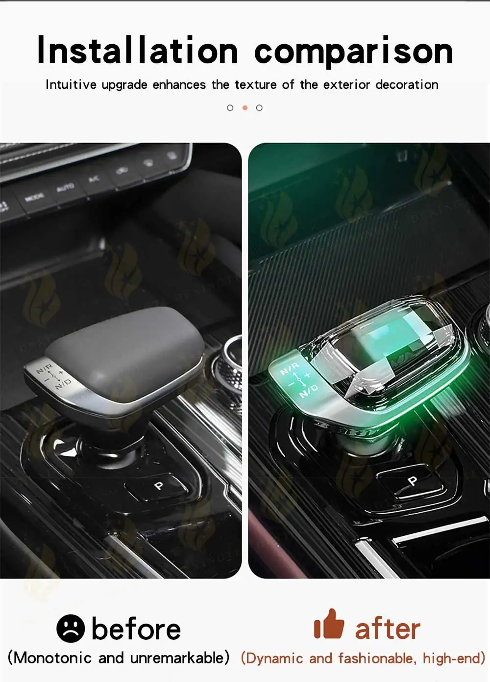 For Kx11 GEELY Monjaro Manjaro LED Crystal Lever with Atmosphere Light Replaceme