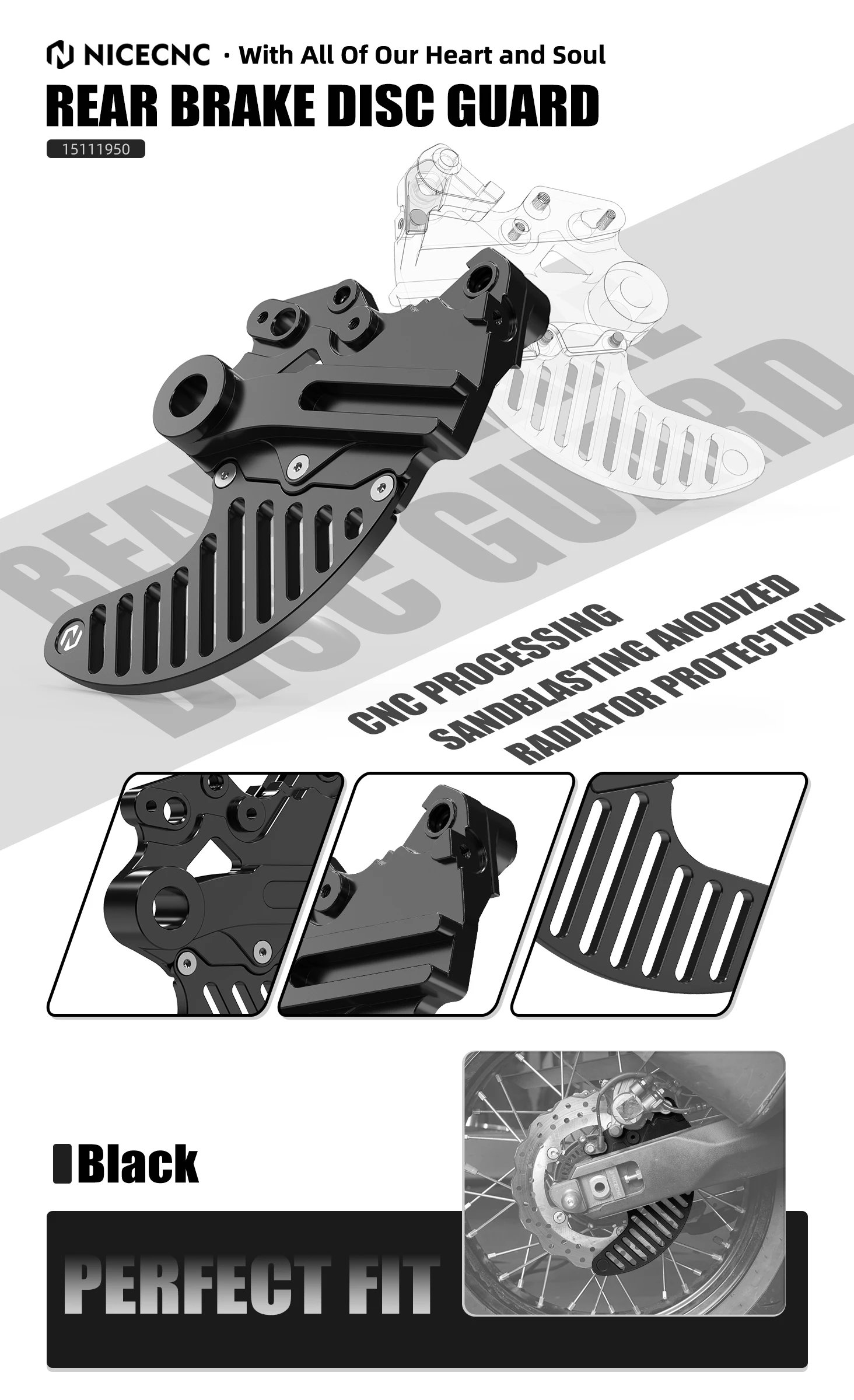 NICECNC Für Yamaha Tenere 700 2019-2024 2025 Vorderer und Hinterer Bremsscheibenschutz XTZ700 T700 Tenere 700 Zubehör – Detail 1