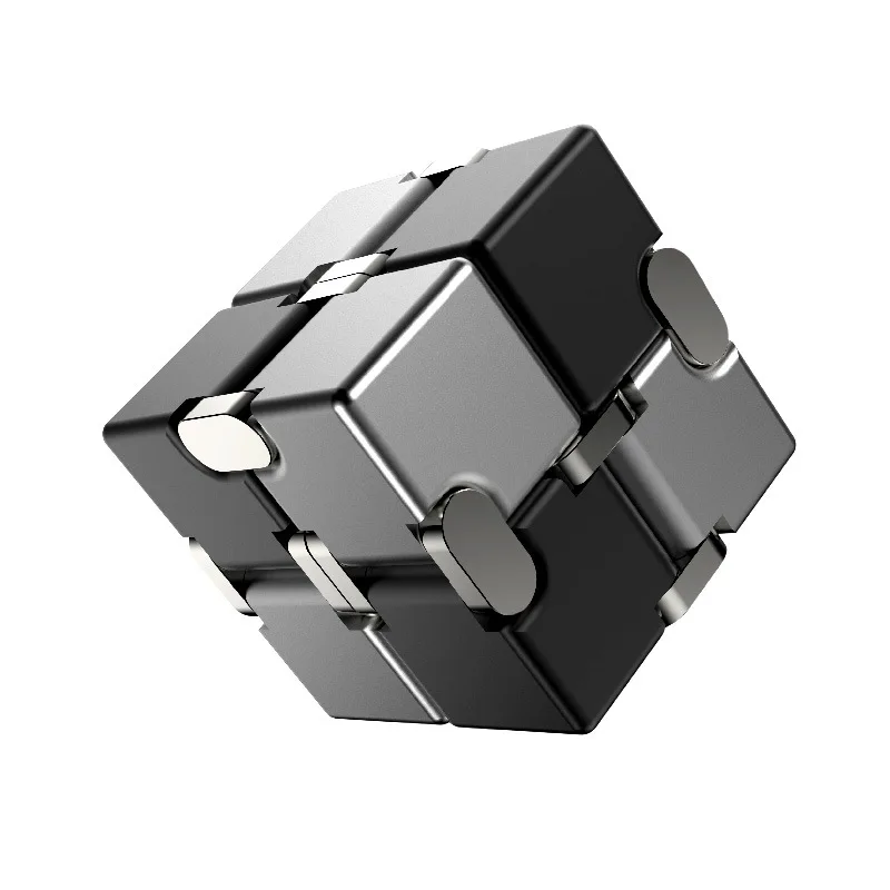 Metal Infinity Cube Anti Stress Lega Di Alluminio Easy Play Office Flip Cubic Fidget Toy Regalo Per Bambini Adulti Autismo Sollievo Dall'Ansia