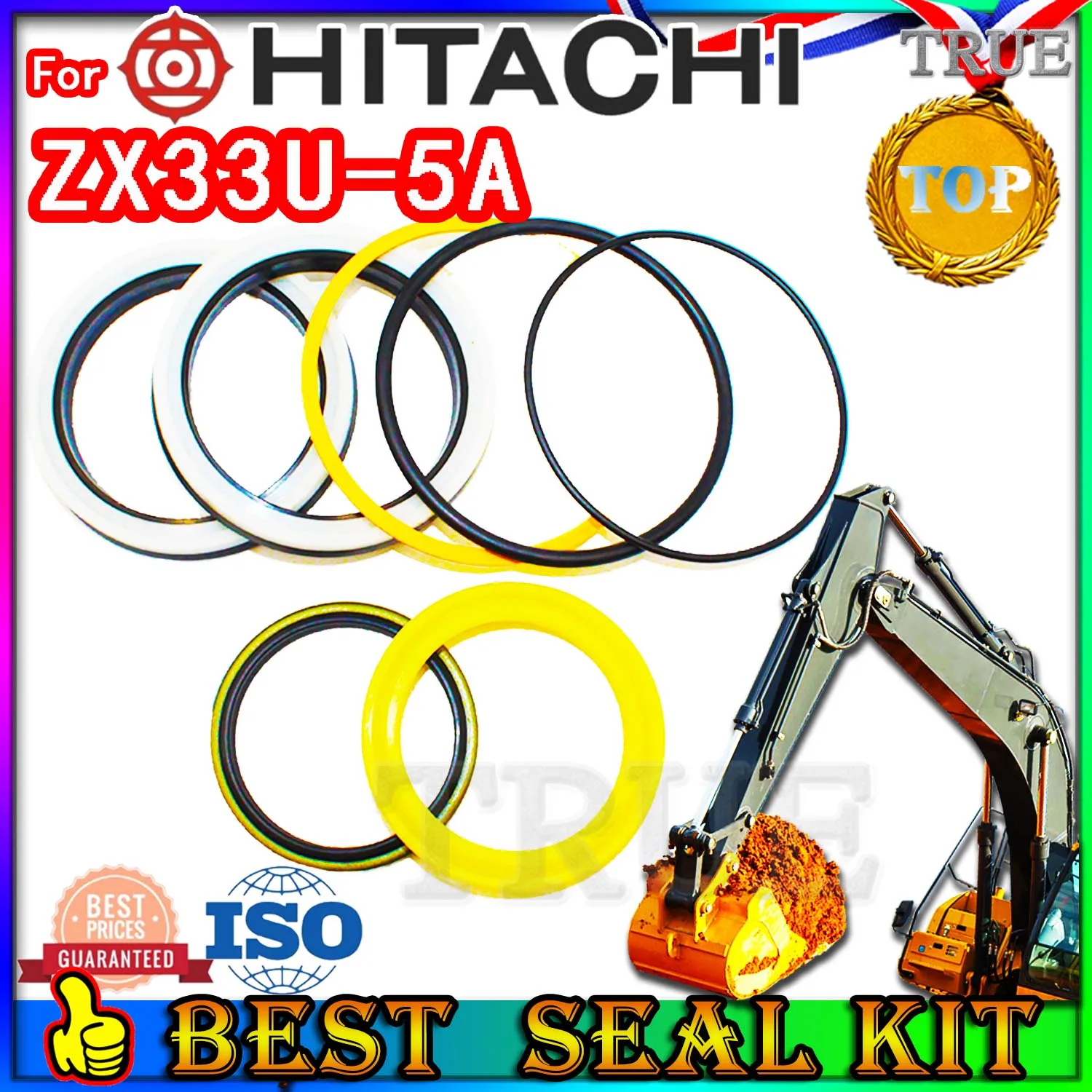 

For Hitachi ZX33U-5A Oil Seal Repair Kit Boom Arm Bucket Excavator Hydraulic Cylinder Hit ZX33U 5A Machinery Maintenance Rebuild
