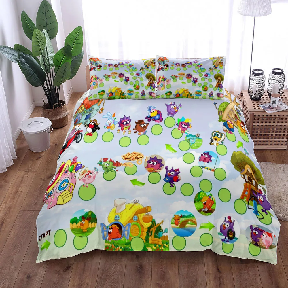 Смешарики Children Duvet Cover Set King Queen Double Twin Single Bed Linen Set