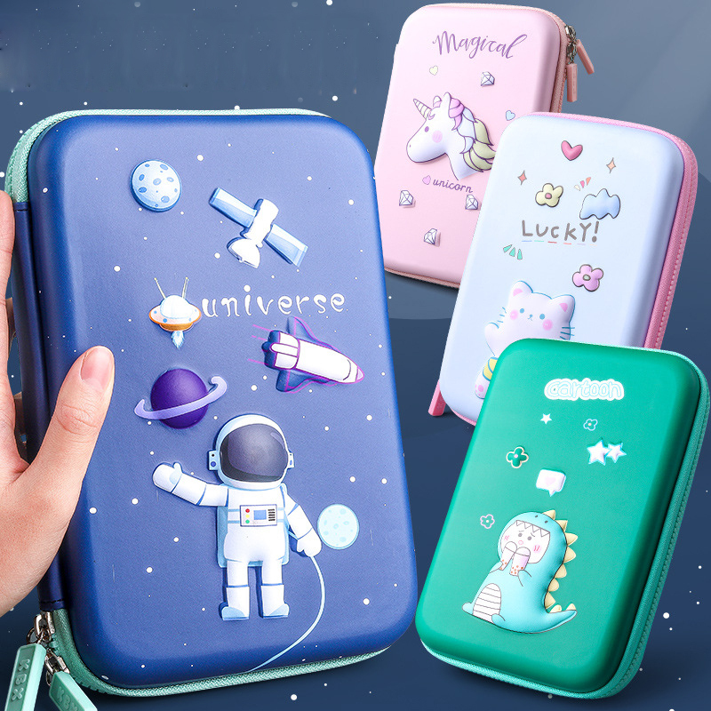 3D EVA Universe Pencil Case Cute Unicorn Cartoon Stationery Box Girls Color Pencil Box Student Pen Holder School Supplies Gifts