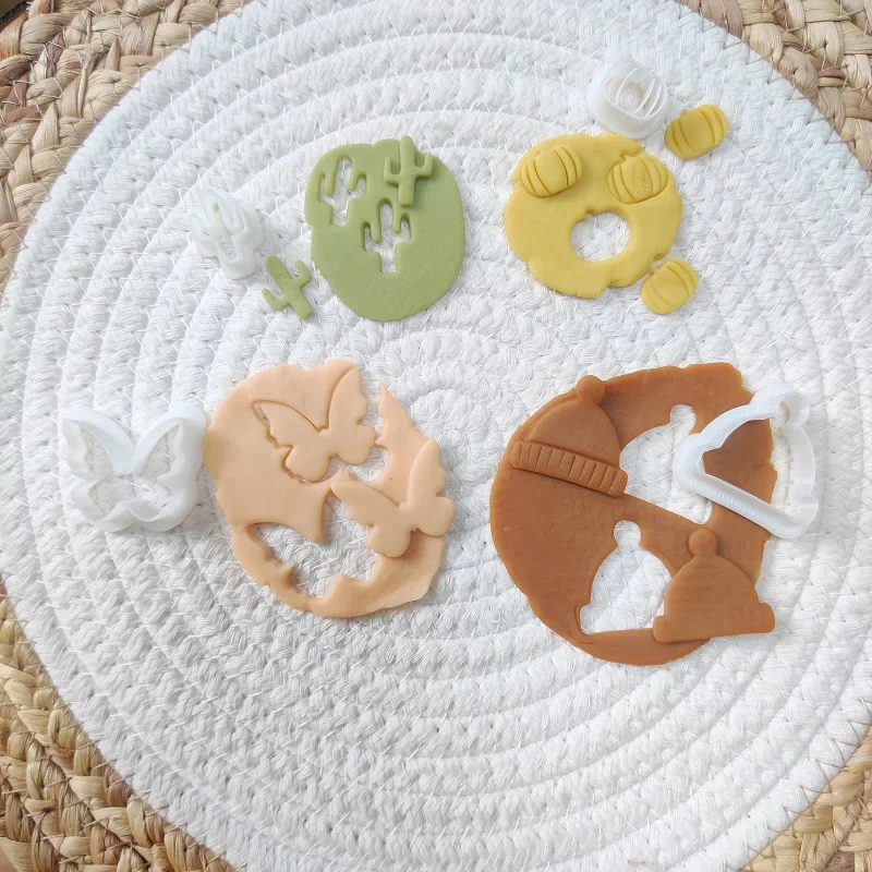 Minimalistic Style Polymer Clay Cutters for Earrings Botanical Geometrical Shape Polymer Clay Molds for Jewelry Earrings Making polymer clay tools