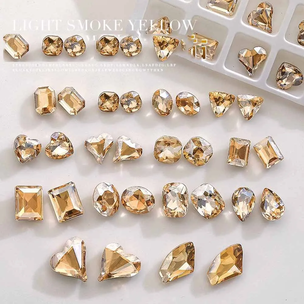 50 Stück 3D Spitzglas Nail Art Strass Edelsteine Klar Rosa Champagner Kristall Diamant Charms Juwelen Funkelnder Stein Nageldekoration – Detail 5