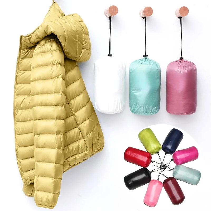 Down Jacket Women Coat Autumn Winter 2021 Spring Jackets for Warm Parka Ladies and Light 2022 Female Ultralight Hooded Jacket spring and autumn down jacket women s jackets stand up collar coat for women light outerwear female korean down coat tops