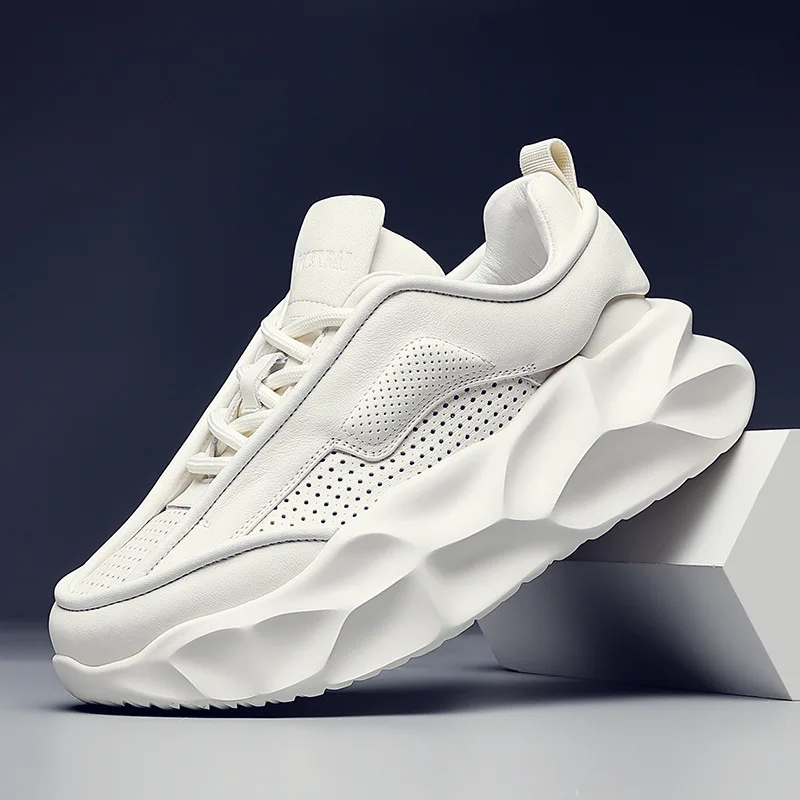 Men's Shoes 2023 Autumn New Soft Sole Sports Shoes Surface Cowhide Trend Thick Sole Comfortable Casual Shoes Women's Shoes 2