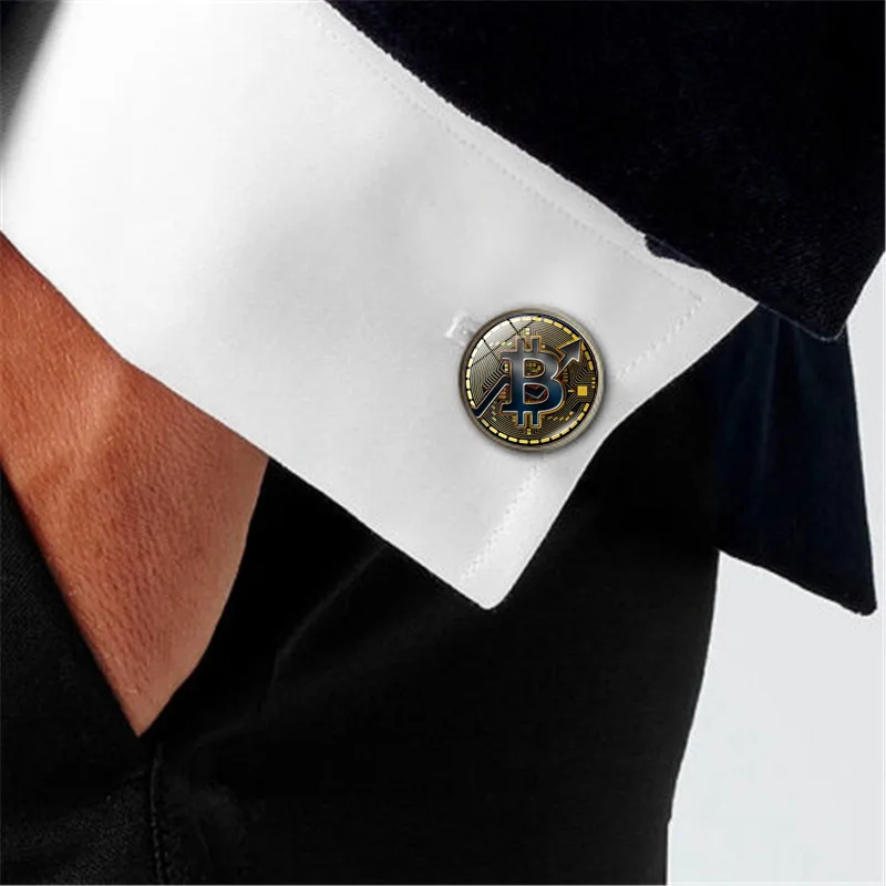 French Shirt Cufflinks Men's Metal Banquet Round Bit Coin Button Creative Exquisite Cuff Link Gifts crystal cufflinks motorcycle cufflinks