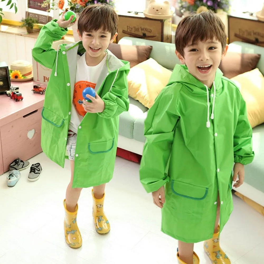 Raincoat Poncho Kids Cartoon Animal Style Solid Color Waterproof Folding Portable Raincoat Rain Children Rainwear Student