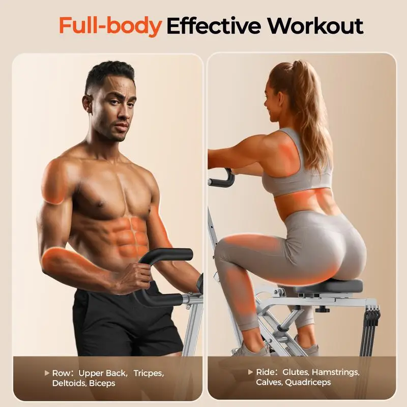 Squat Machine for Home,Rodeo Core Exercise Machine,330lbs Foldable,Adjustable 4 Resistance Bands.Ab Back/Leg Press Hip Thrust