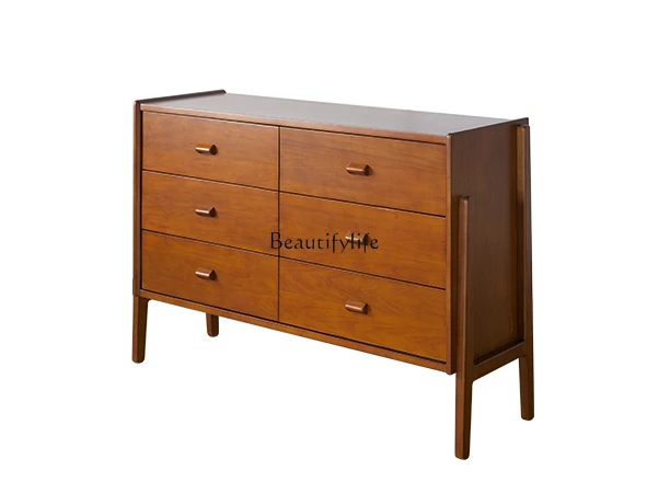 Solid Wood Nine-Drawer Cabinet Bedroom Storage Living Room Storage Chest of Drawer Simple Nordic Retro