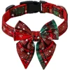 Cotton Christmas Snowflake Bow Dog Collars Puppy Pet Cat Accessories Dog Collar for Small Large Dogs 4