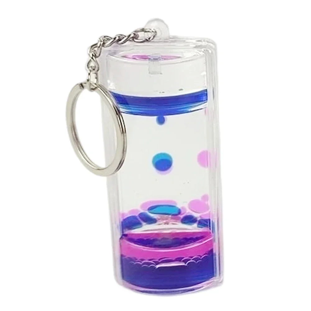 Oil Drop Hourglass Creative Crystal Pendant Colorful Liquid Floating Keychain Home Decoration Stress Relief Children Sandglass sand timer liquid hourglass timer colored hourglass