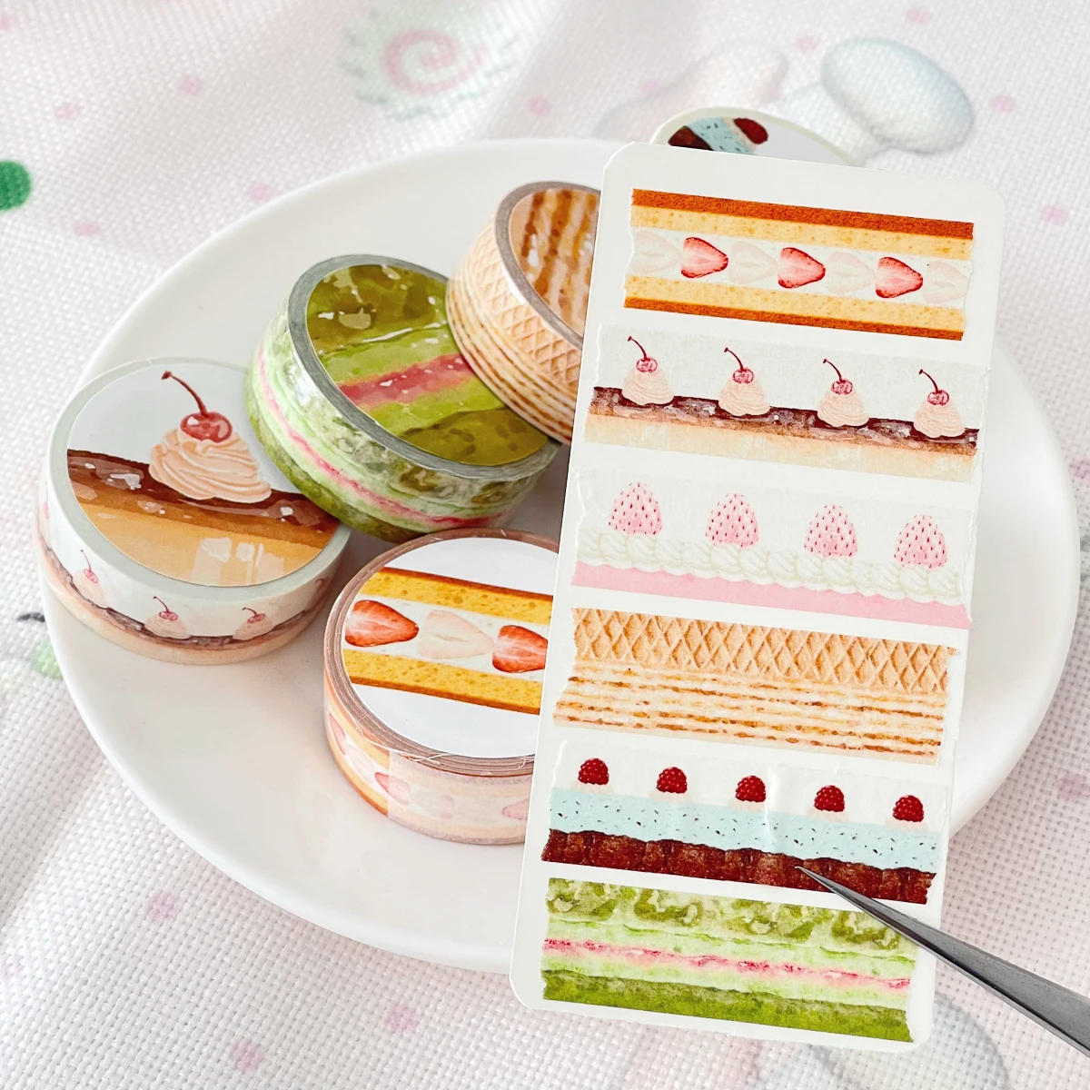 Colorful Kawaii Deco Fruit Cake Washi Tape for Creative Scrapbooking and Crafts