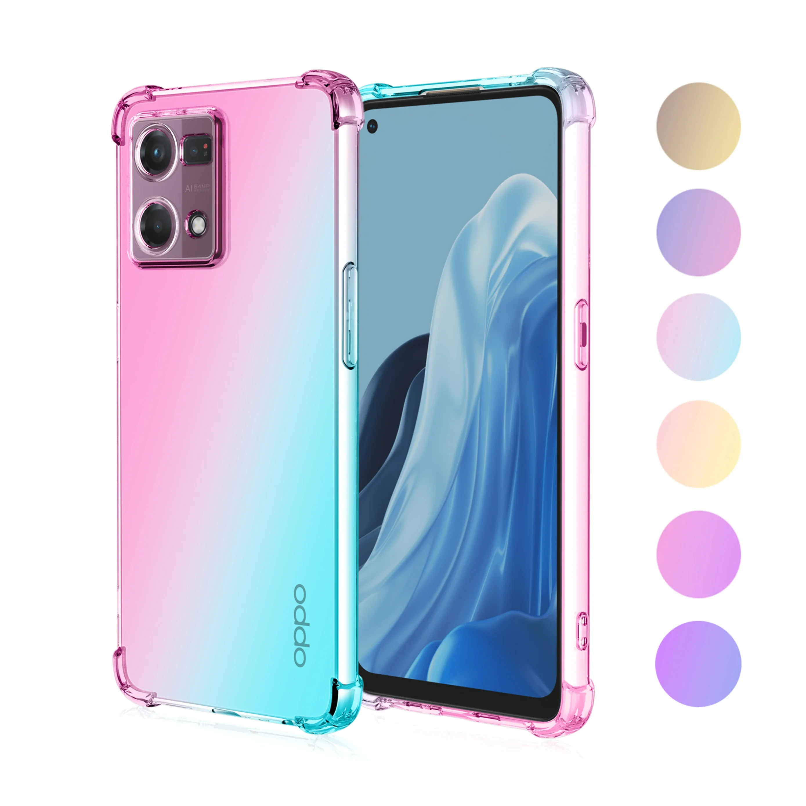 Per Oppo F21 Pro 4G/5G F19S F19 + F19 F17 F15 F11 Pro Custodia Trasparente Custodia Antiurto In Tpu Flessibile Antigraffio Sottile Sfumato Carino