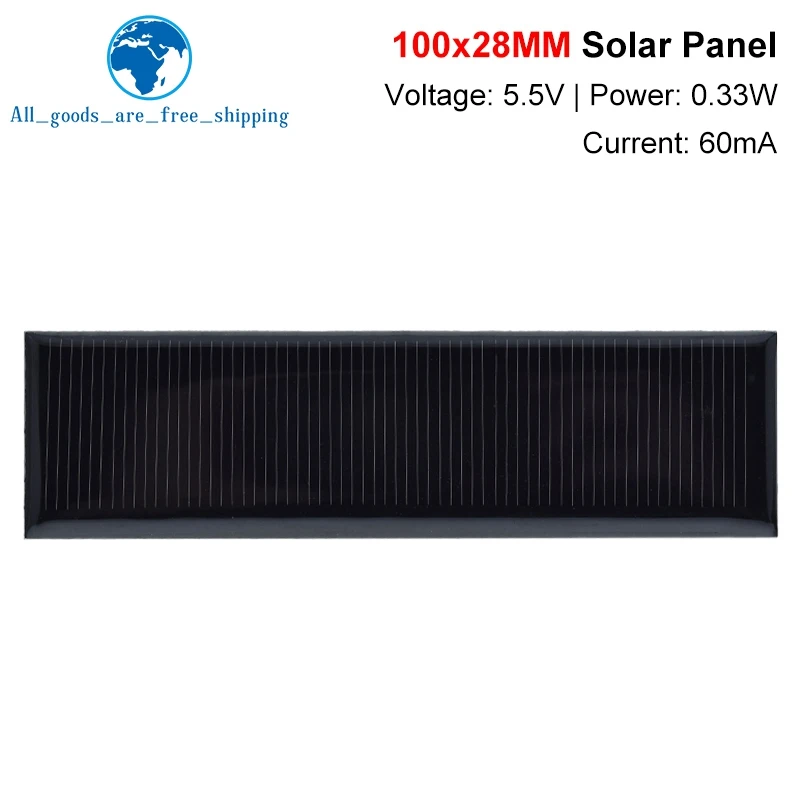 Tzt Pannello Solare Policristallino 5.5V 60Ma 0.33W Mini Celle Solari Portatili Per Caricabatterie Solare Fai Da Te Modulo Di Alimentazione Solare 100
