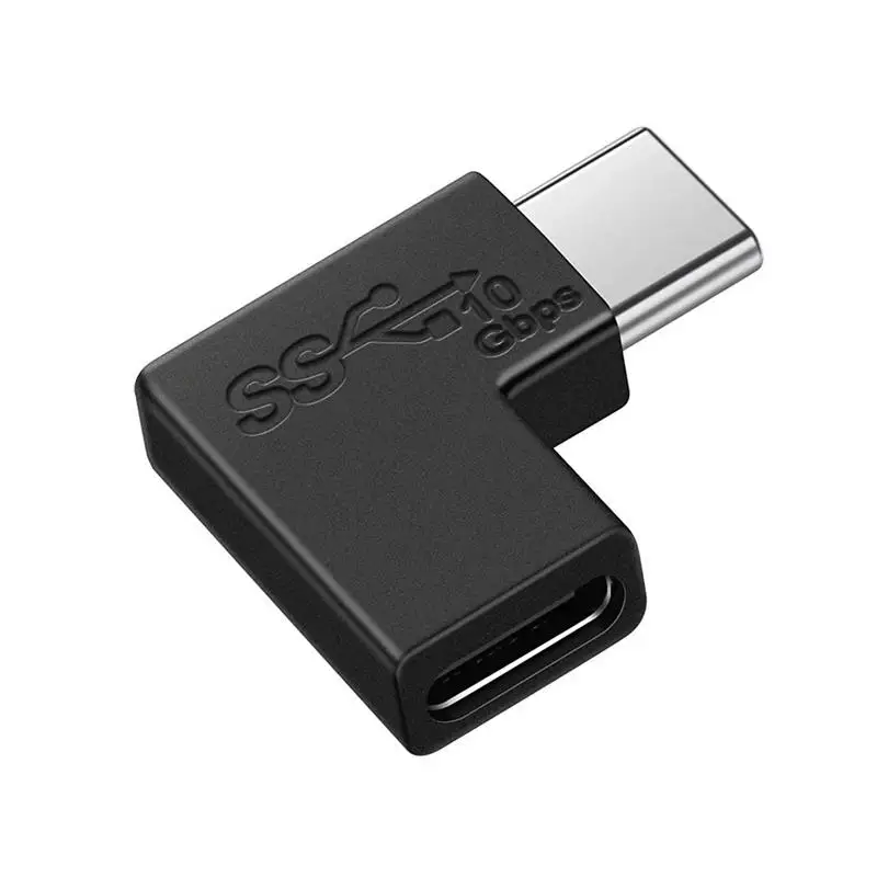 90 도 직각 USB C 타입 암에서 암 변환기 어댑터, 스마트폰 노트북용, 10GBbps 속도 고속 충전