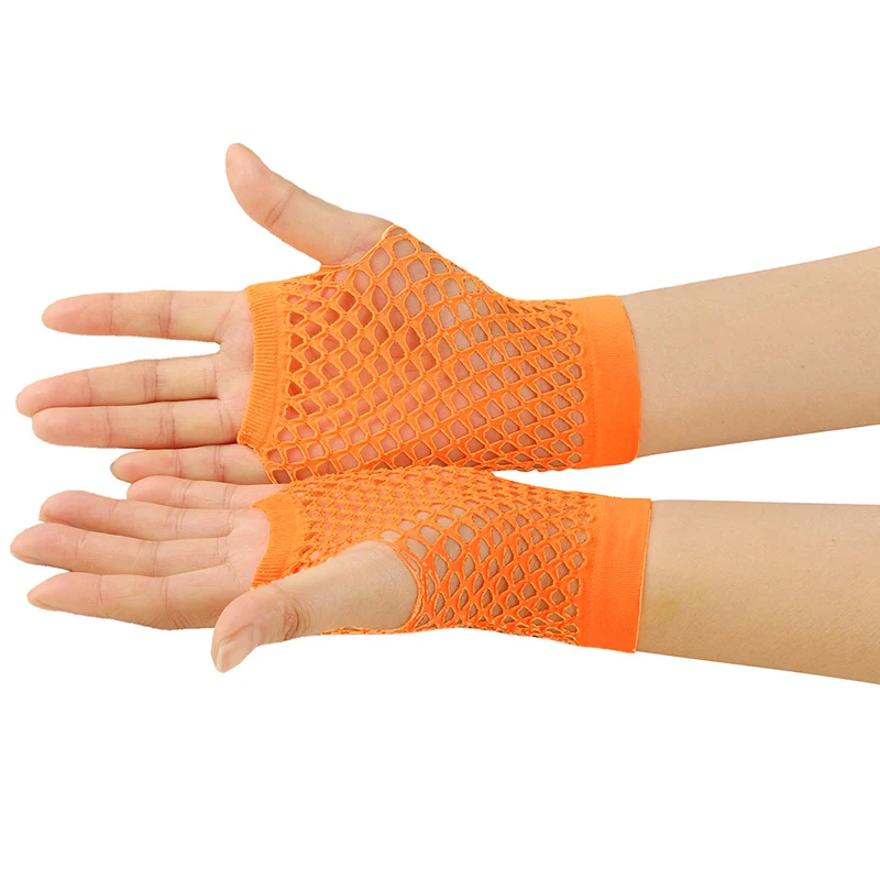 1pair Womens Short Fishnet Net Gloves Fingerless Mesh Gloves Punk Rock Fancy Night Club Party Arm Warmer Gloves Sexy Gloves