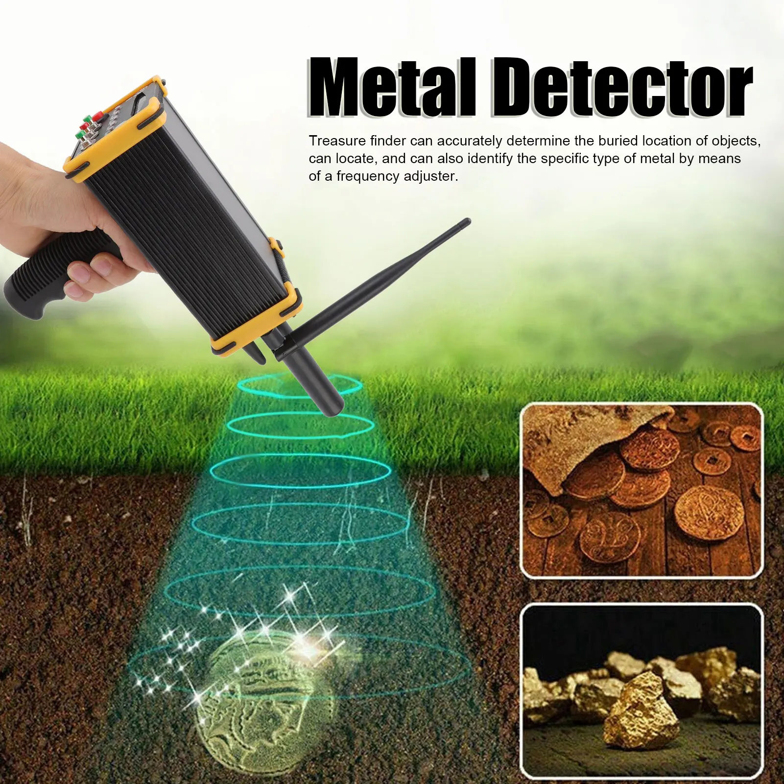 Metal Detector 15meter Depth 1000 Meter Search Range Identifying Metal Types Accurate Locating Underground