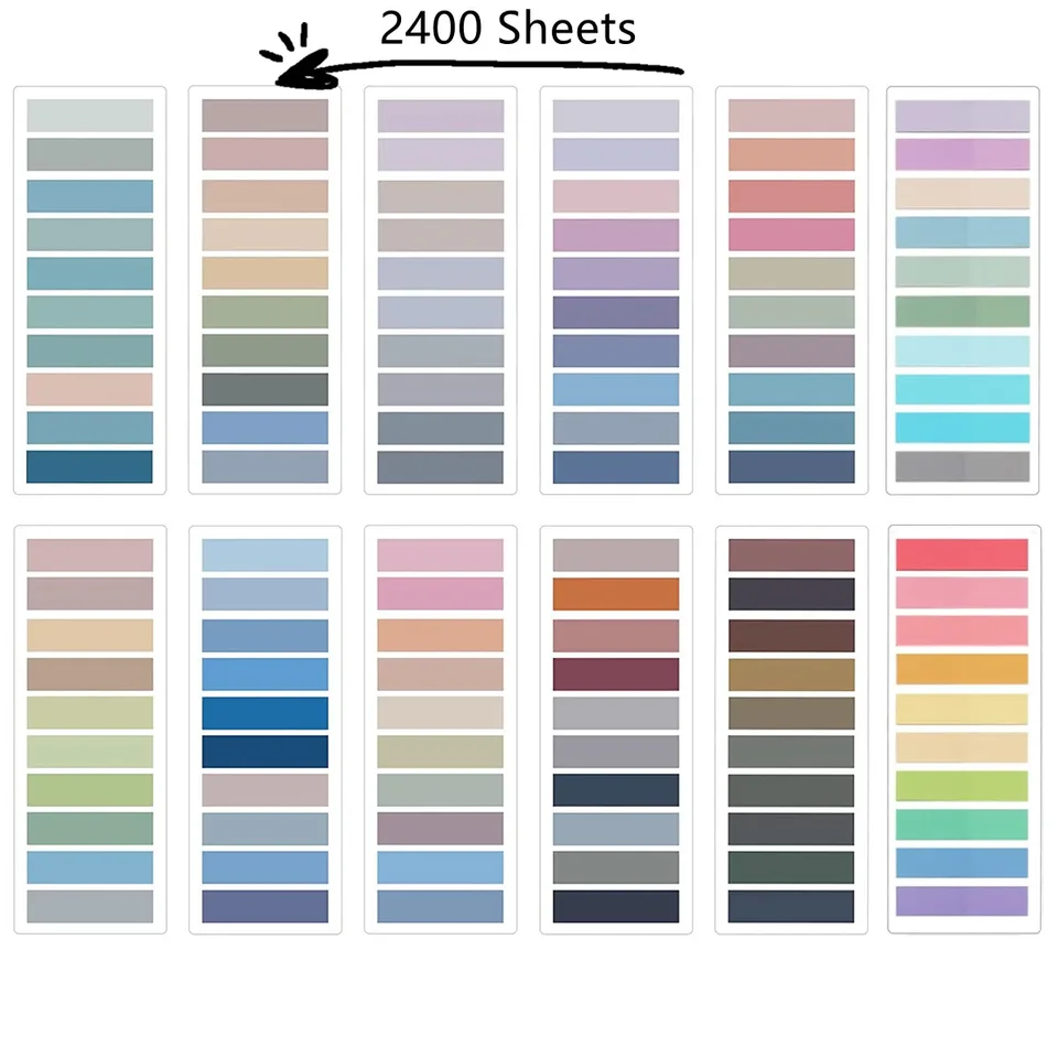 2400 Pack Transparent Sticky Index Tabs Markers