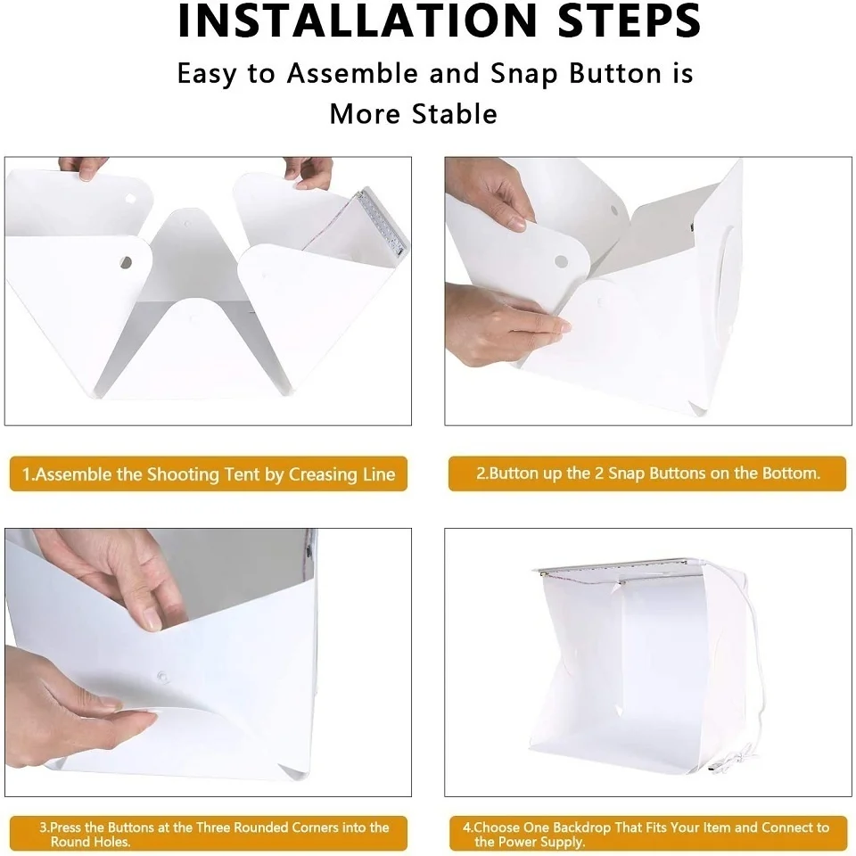 Description Picture 6 of item30cm Photo Studio Light Box Portable MINI Folding Photography Photo Studio Tent LED Softbox Background Kit USB Tabletop Shooting