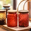 Color Retro Begonia Glass Storage Tank Household Kitchen Dried Tangerine Peel Miscellaneous Grains Sealed Jar Storage Tank 4