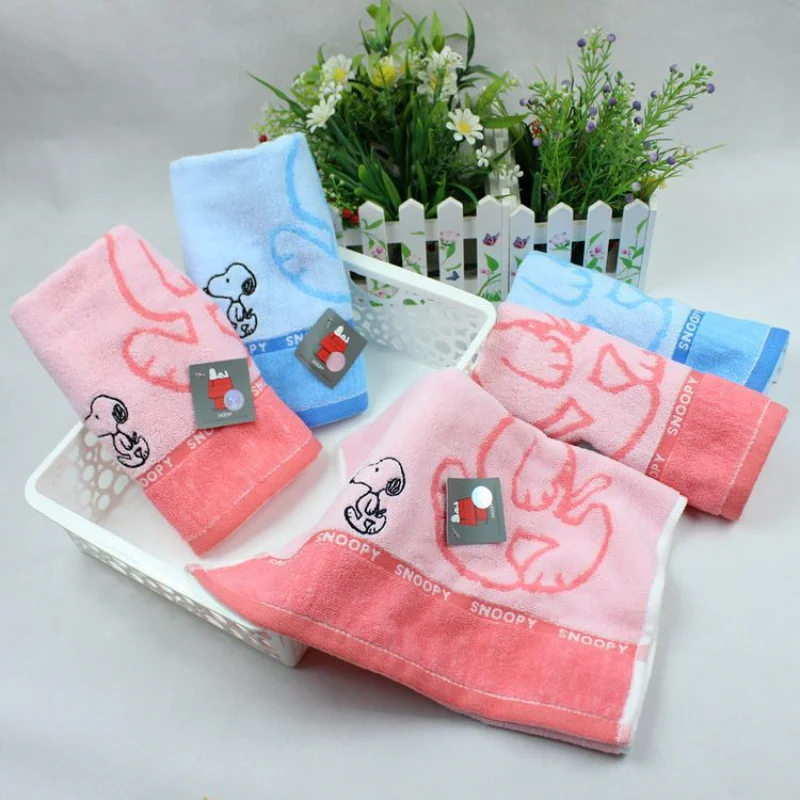 60x30cm Snoopy Cotton Towel Thickened Water Absorption Adult Children Soft Affinity Face Towel Cute Cartoon Kids Face Washcloth 5