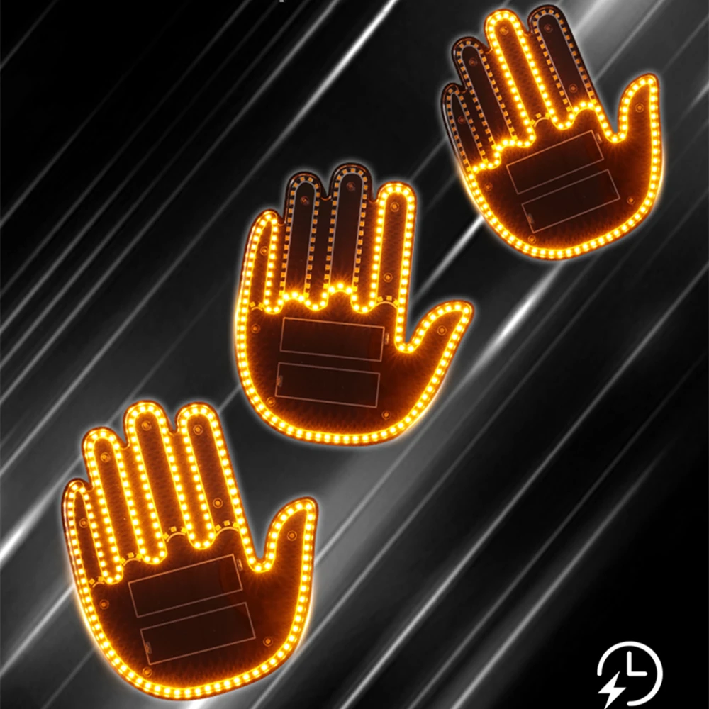 Luz de gesto de dedo medio para coche, luz LED de señal de gesto