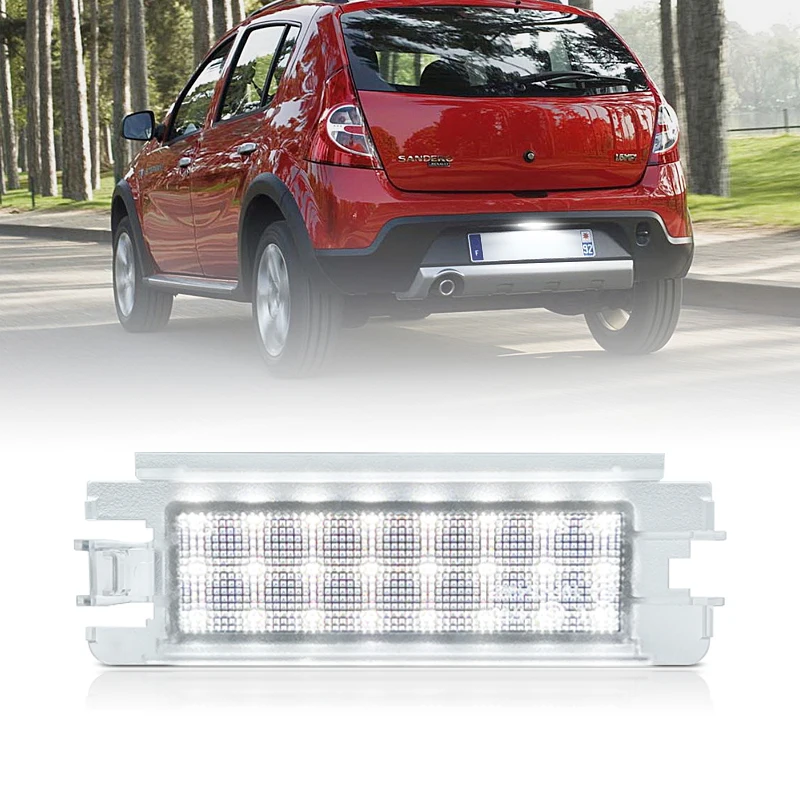 

For Dacia Logan 2004-2012 Sandero 2008-2012 Renault Clio 2001-2004 White LED Number License Plate Light