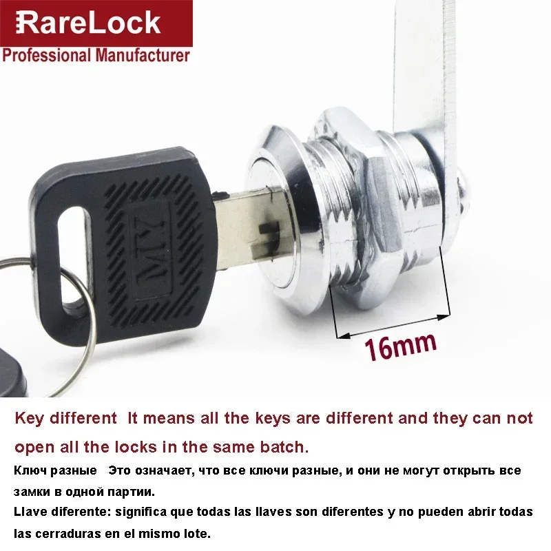 Secure Cam Lock with 2 Keys for Cabinets and Furniture - Rarelock Edition