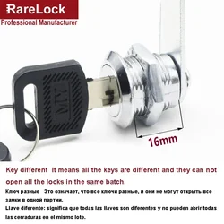 Secure Cam Lock with 2 Keys for Cabinets and Furniture - Rarelock Edition (Key Different 16mm)