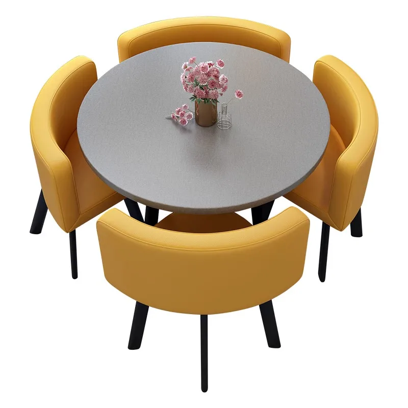 Casual negotiation table and chair combination meeting room reception round table apartment small dining shop sitting area