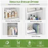 Wardrobe Closet, 72" Armoire Wardrobe Cabinet-Functional Clothes Storage with Hanging Rail, White Storage Cabinet, Metal Cabinet 3