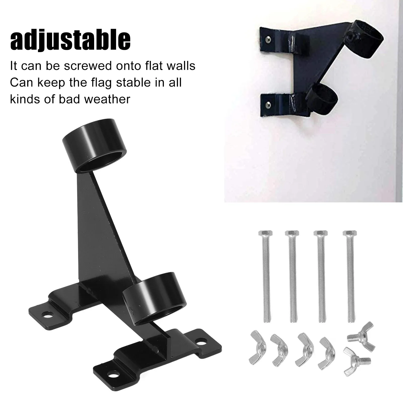 Flagpole Mount Bracket Kit 304 Stainless Steel Weather Resistant Flag Pole Holder For Balcony
