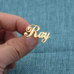 Custom Name Brooches for Women Men Stainless Steel Nameplate Pin Brooch Personalize Wedding Jewelry for Groom Best Man Gifts