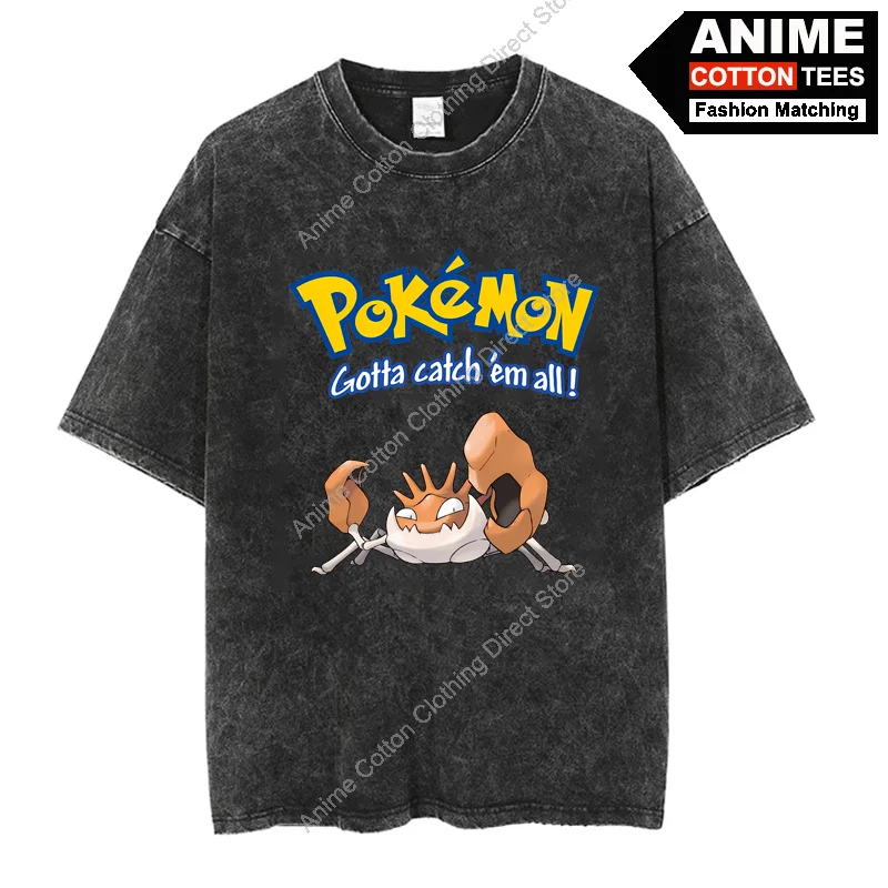 

Pokémon Kingler T Shirt Cartoon Anime Pokemon Cute Elf Print Clothes Y2k Harajuku Casual Unisex Oversized T-shirt Cotton Tees