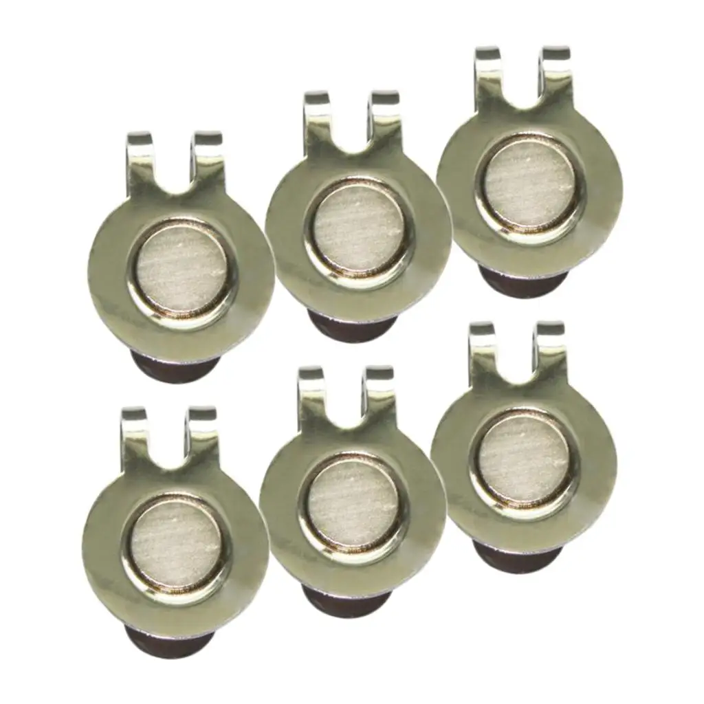 Pack of 6 Magnetic Hat Clips for Metal Golf Ball Marker Training Aid Magnet