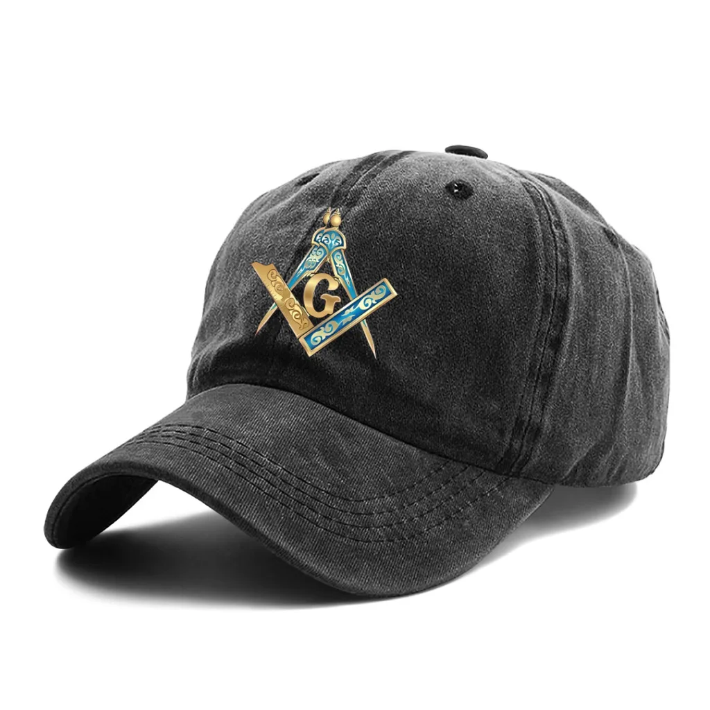 

Freemason Gold Square Compass Multicolor Hat Peaked Women's Cap Blue Personalized Visor Protection Hats
