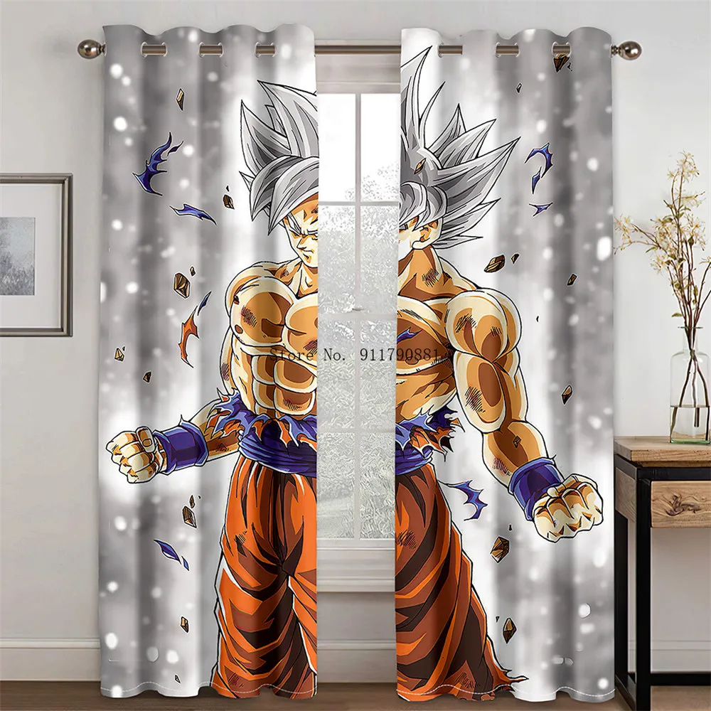 3D Anime DRAGONBALLS Cartoon Room Window Curtains Drapes Set Birthday Gift Shading and Heat Insulation Curtain for Boy