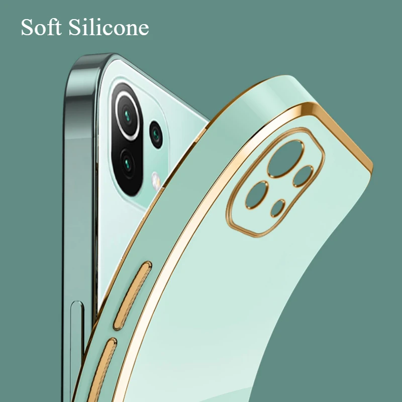 Glossy Full Plating Lanyard Soft Phone Case with Lens Protection - Silicone Cover