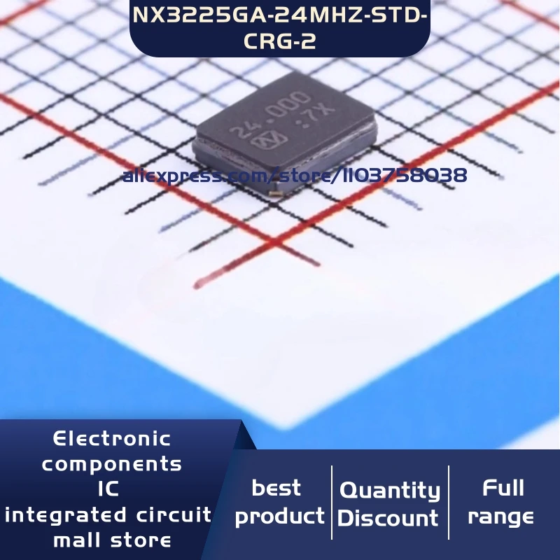 50개/묶음 NX3225GA-24MHZ-STD-CRG-2 24MHZ 8pF ±20ppm 3225 4P 크리스탈 발진기 공진기 4-SMD 재고 있음