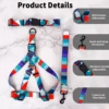 1PC Pet Abstract Chest And harness Set, Dog Webbing Leash, Dog Walking Leash, Dog Collar Three-piece Set 3