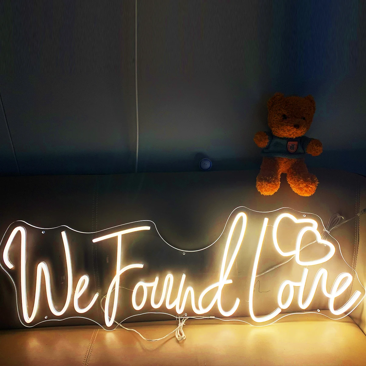 

We Found Love Neon sign, cold white, warm white, can be adjusted at will, birthday party decoration neon