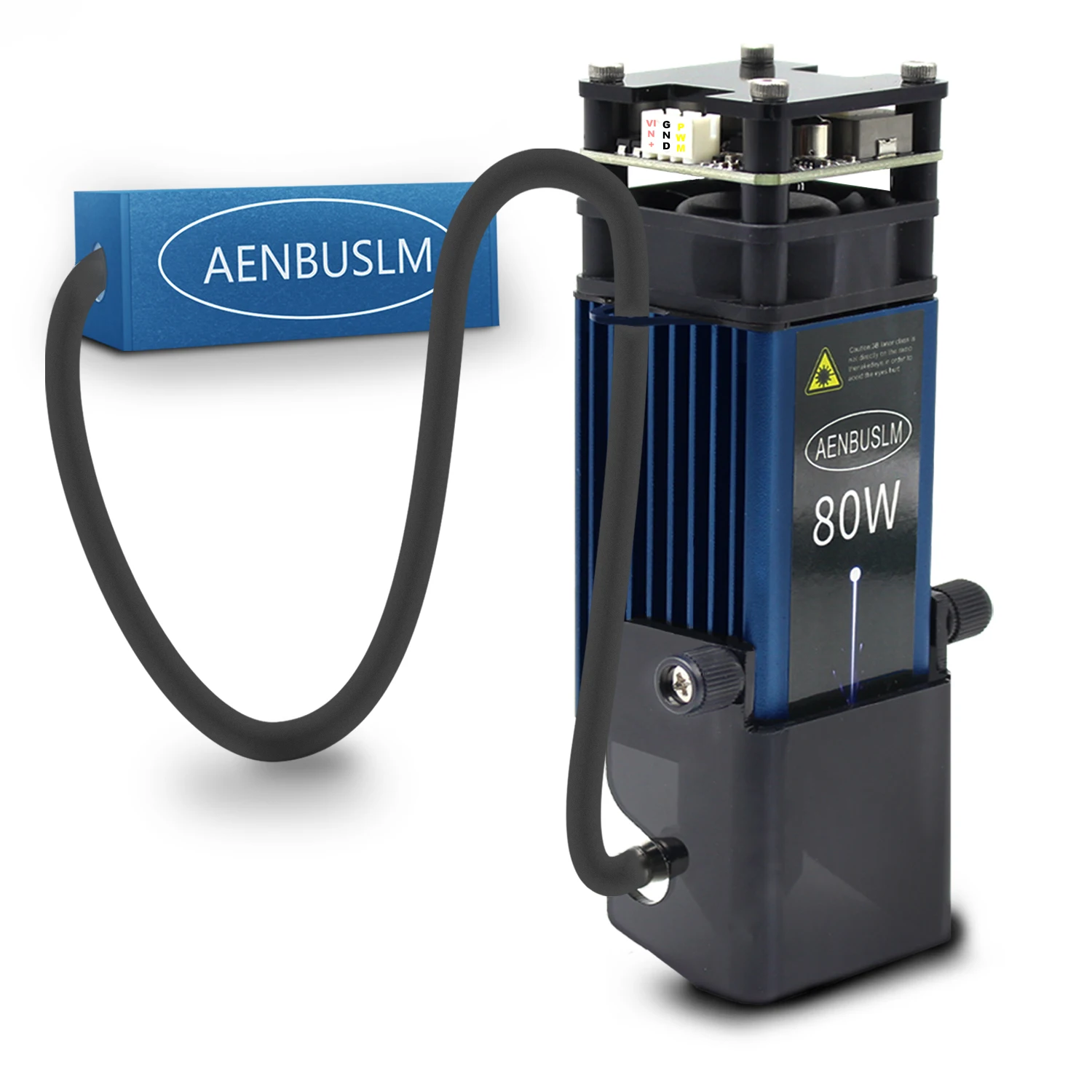 AENBUSLM 10W laser module with air pump assistance, 80W laser engraving cutting module for cutters and engravers, double ultra-fine compression point CNC engraving cutting MDF board 5 mm and pine board 20mm