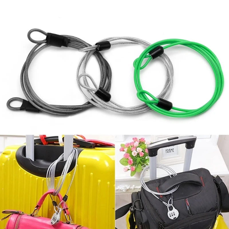New 3Color 100cm x 2mm Cycling Sport Security Loop Cable Lock Bikes Bicycle Scooter U-Lock Drop Ship