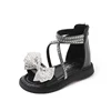 Girls Bowtie Gladiator Sandals Summer Rhinestone Strap Kids Sandal Open-toe Fashion Children Causal Thick Bottom Roman Sandals 5